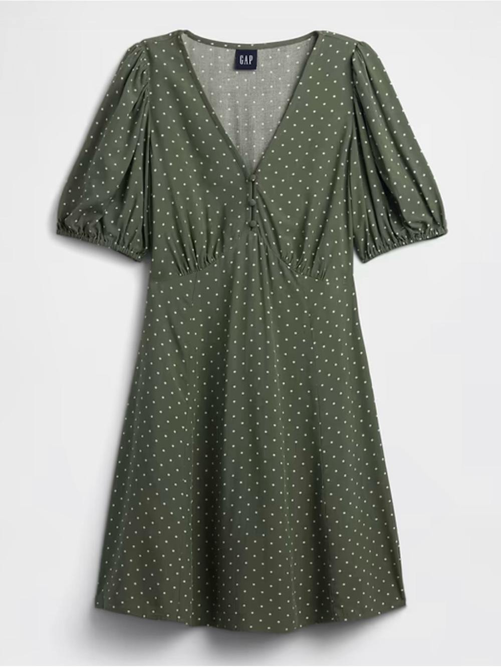 Gap, Puff Sleeve V-Neck Mini Dress